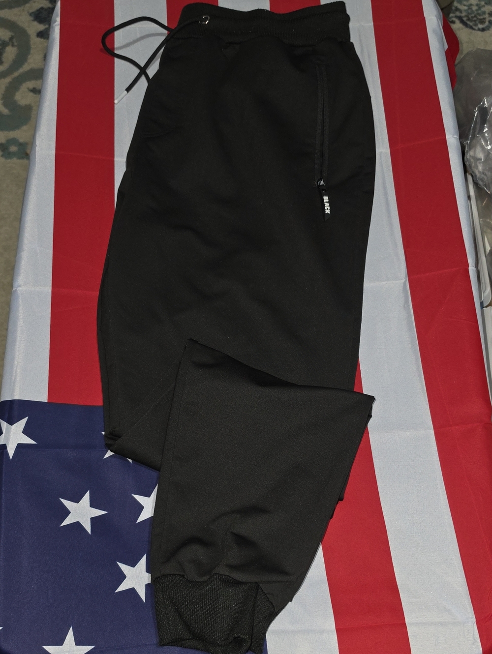Black Men's Jogger Sweatpants by Black with Zipper Pocket